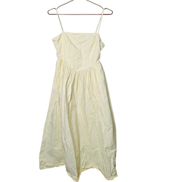 RONNY KOBO Yellow 100% Cotton Sleeveless Corset Midi Dress size 6 - Picture 4 of 16